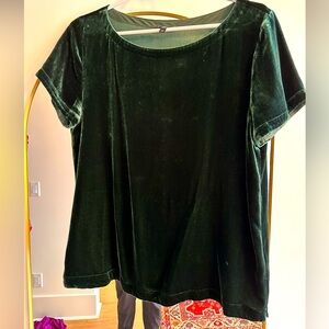 Eileen fisher green velvet top